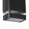 GLOBOSTAR® QUATRO 77893 Μοντέρνο Φωτιστικό Τοίχου - Απλίκα με Ντουί 2 x GU10 AC 220-240V Αδιάβροχο IP65 - Μαύρο Ματ - Μ11 x Π10 x Υ25.5cm