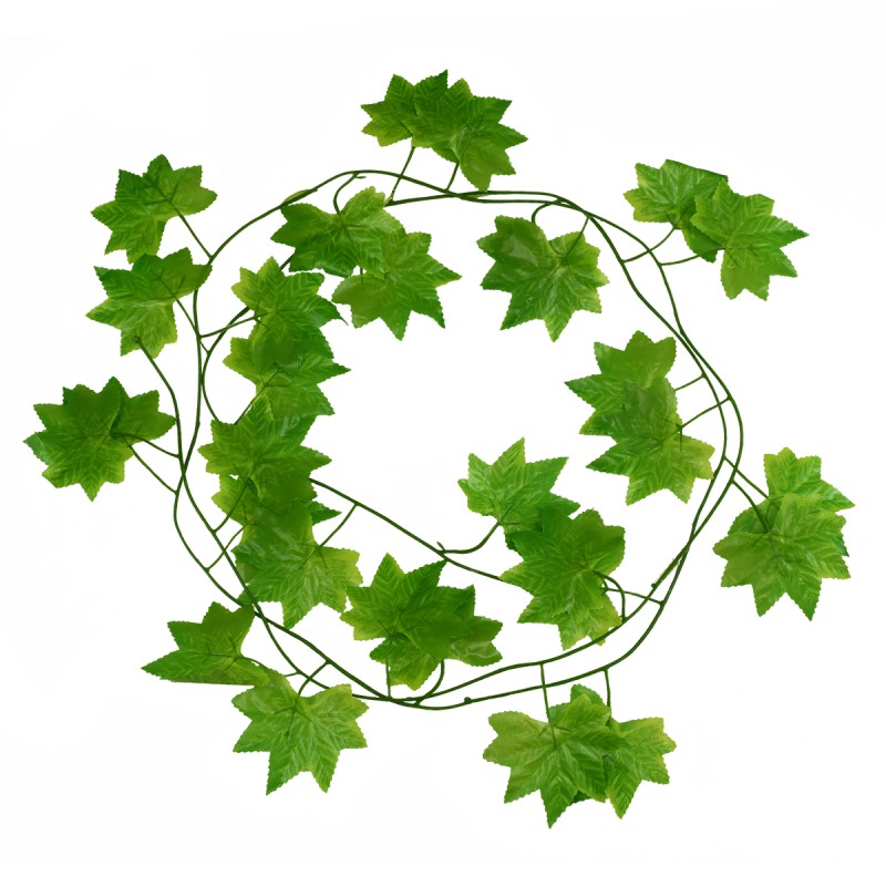 GloboStar® 78116 Τεχνητό Κρεμαστό Φυτό Διακοσμητική Γιρλάντα Λουλουδιών με 30 Πράσινα Φύλλα Σφενδάμης M20 x Π20 x Υ220cm