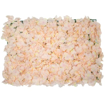 GloboStar® 78327 Συνθετικό Πάνελ Λουλουδιών - Κάθετος Κήπος Άγρια Ορτανσία Σομόν Μ60 x Υ40 x Π5cm