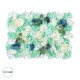 GloboStar® Artificial Garden ROSES STORY BLUE 78334 Τεχνητό Διακοσμητικό Πάνελ Λουλουδιών - Κάθετος Κήπος σύνθεση Αμβροσία Μ60 x Π40 x Υ6cm