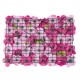GloboStar® Artificial Garden ROSALIE 78335 Τεχνητό Διακοσμητικό Πάνελ Λουλουδιών - Κάθετος Κήπος σύνθεση Ροζαλί Μ60 x Π40 x Υ6cm