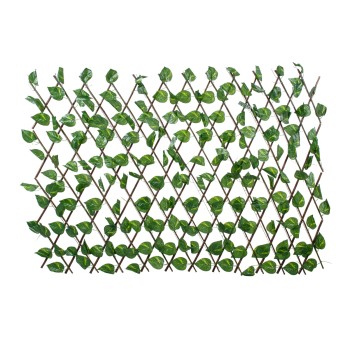 GloboStar® Artificial Garden GOLDEN POTHOS 78496 Πτυσσόμενη Πέργκολα Τεχνητής Φυλλωσιάς - Κάθετος Κήπος Σύνθεση Πόθος Μ110 x Π10 x Υ120cm (min) Μ310 x Π10 x Υ45cm (max)