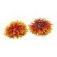 GloboStar® 78513 Artificial - Συνθετικό Τεχνητό Διακοσμητικό Φυτό Θάμνος Πυξάρι Πορτοκαλί - Κίτρινο Φ26cm