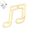 GloboStar® 78568 Φωτιστικό Ταμπέλα Φωτεινή Επιγραφή NEON LED Σήμανσης MUSIC NOTE 5W με Καλώδιο Τροφοδοσίας USB - Μπαταρίας 3xAAA (Δεν Περιλαμβάνονται) - Θερμό Λευκό 2700K