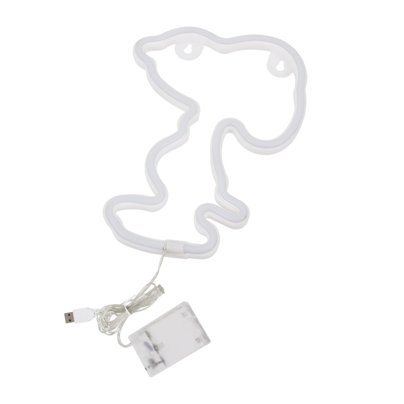 GloboStar® 78578 Φωτιστικό Ταμπέλα Φωτεινή Επιγραφή NEON LED Σήμανσης SNOOPY 5W με Καλώδιο Τροφοδοσίας USB - Μπαταρίας 3xAAA (Δεν Περιλαμβάνονται) - Θερμό Λευκό 2700K