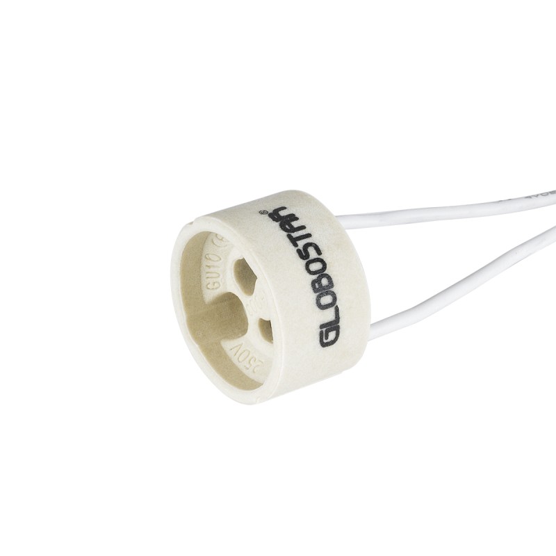 GloboStar® LAMPHOLDER 78951 Ντουί GU10 Πορσελάνης με 15cm Καλώδιο - IP20 - Φ2.7 x Μ15cm - 5 Χρόνια Εγγύηση