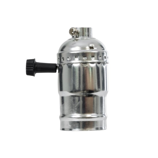 GloboStar® 78965 Ντουί Vintage Industrial Retro E27 με Διακόπτη ON/OFF - Ασημί - Μ5.5 x Π3.6 x Υ7cm GloboStar® 78965 Ντουί Vintage Industrial Retro E27 με Διακόπτη ON/OFF - Ασημί - Μ5.5 x Π3.6 x Υ7cm