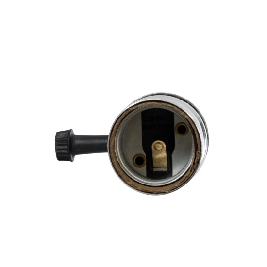 GloboStar® 78965 Ντουί Vintage Industrial Retro E27 με Διακόπτη ON/OFF - Ασημί - Μ5.5 x Π3.6 x Υ7cm GloboStar® 78965 Ντουί Vintage Industrial Retro E27 με Διακόπτη ON/OFF - Ασημί - Μ5.5 x Π3.6 x Υ7cm