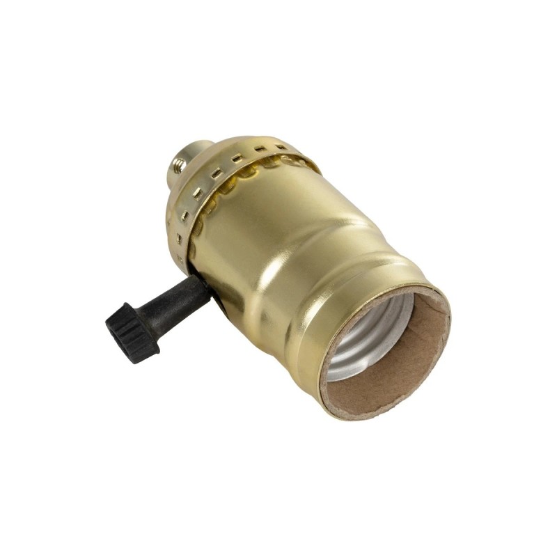GLOBOSTAR® LAMPHOLDER 78966 Ντουί E27 με Διακόπτη On/Off IP20 Χρυσό - Μ5.5 x Π3.6 x Υ7cm