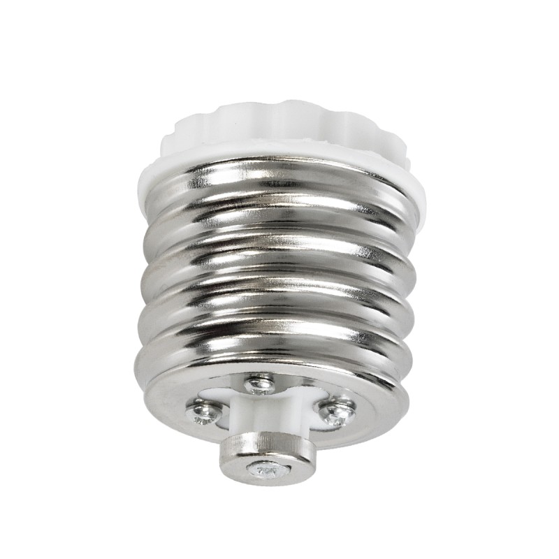 GloboStar® 78970 Πλαστικός Αντάπτορας Μετατροπέας από 1xE40 Ντουί σε 1xE27 Ντουί Λευκό Φ4.2 x Υ5cm