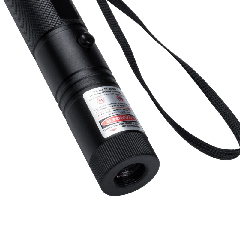 GloboStar® 78996 Φορητό Επαναφορτιζόμενο Laser Pointer 5Mw Class 3 DOT Zoom με Extra Κεφαλή για Dot Effects με Μπαταρία 18650 Li-ion 4800mAh & Φορτιστή - Κόκκινο 650nm Φ2.2 x Υ15cm