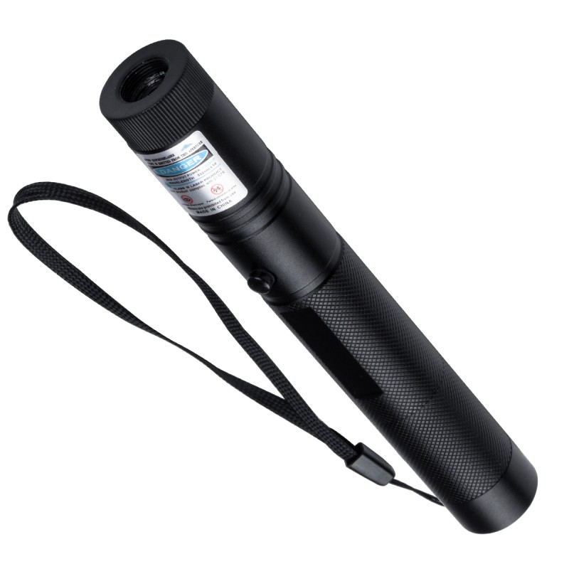 GloboStar® 78998 Φορητό Επαναφορτιζόμενο Laser Pointer 5Mw Class 3 DOT Zoom με Extra Κεφαλή για Dot Effects με Μπαταρία 18650 Li-ion 4800mAh & Φορτιστή - Μπλε 450nm Φ2.2 x Υ15cm