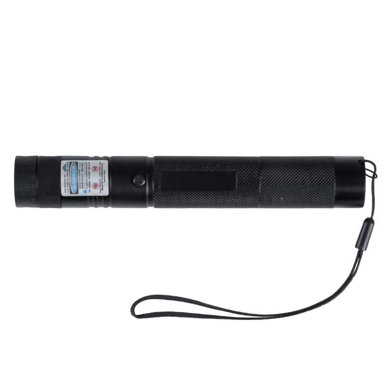 GloboStar® 78998 Φορητό Επαναφορτιζόμενο Laser Pointer 5Mw Class 3 DOT Zoom με Extra Κεφαλή για Dot Effects με Μπαταρία 18650 Li-ion 4800mAh & Φορτιστή - Μπλε 450nm Φ2.2 x Υ15cm