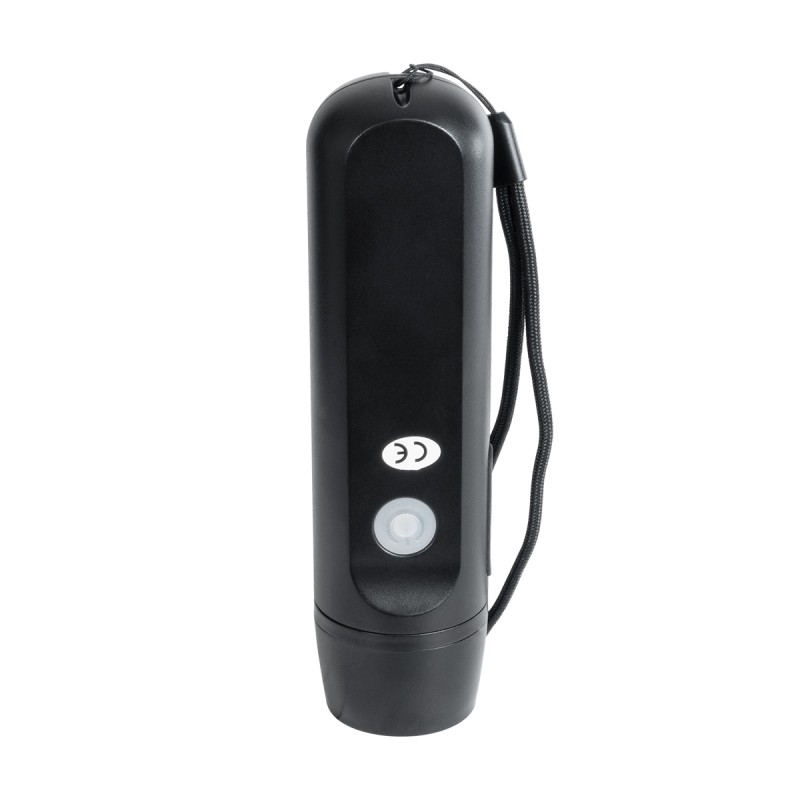 GloboStar® 79021 Φορητός Φακός Χειρός CREE LED 3W 240lm - με Επαναφορτιζόμενη Μπαταρία 1400mAh & Χειροκίνητο Φορτιστή Δυναμό - Ψυχρό Λευκό 6000K - Φ4.1 x Υ15cm