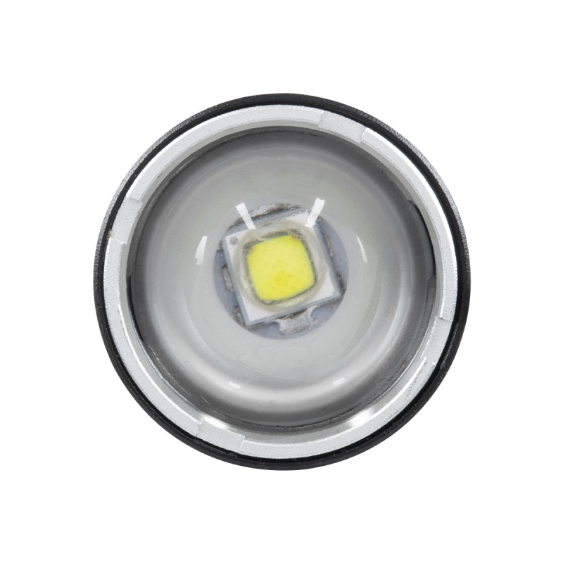 GloboStar® 79029 Φορητός Φακός Χειρός Επαναφορτιζόμενος LED CREE XM-L2 T6 10W 1000lm Zoom 1° έως 60° Μοιρών με 1 x 18650 Μπαταρία 1200mAh USB 2.0 Πτυσσόμενος & 3 Modes Power Bank Αδιάβροχο IP54 Ψυχρό Λευκό 6000K