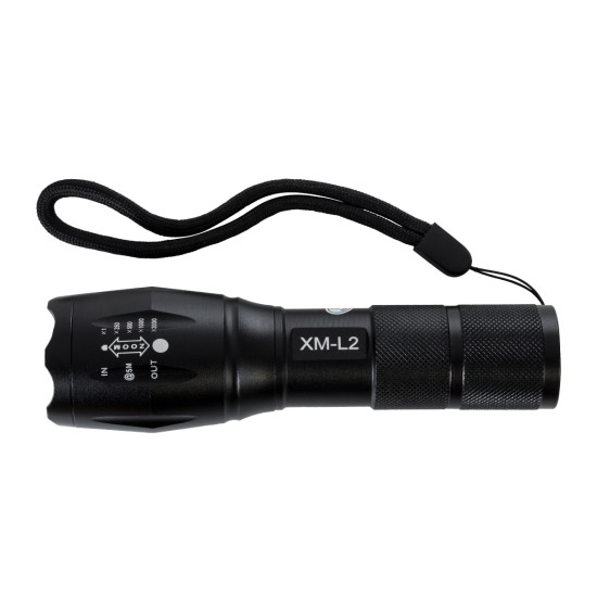 GLOBOSTAR® HANDLAMP 79041 Φακός Χειρός LED 10W 1000lm 5~60° DC 5V με Επαναφορτιζόμενη Μπαταρία Li-ion 3.7V 1x18650 3000mAh IP20 Ψυχρό Λευκό 6000K - CREE XML2-T6 Chip - Μ13.5 x Π4 x Υ4cm - 1 Χρόνο Εγγύηση