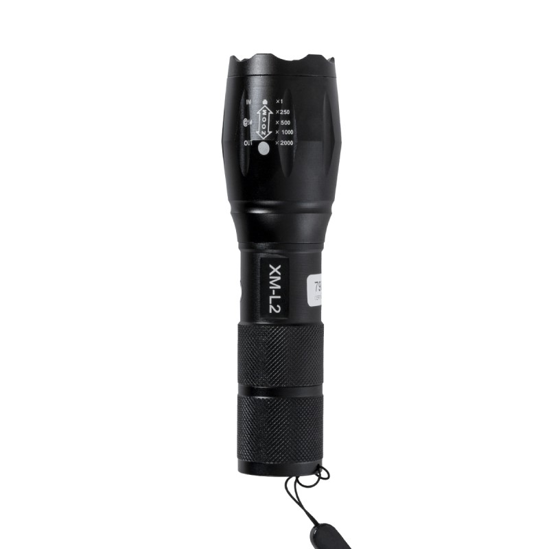 GLOBOSTAR® HANDLAMP 79041 Φακός Χειρός LED 10W 1000lm 5~60° DC 5V με Επαναφορτιζόμενη Μπαταρία Li-ion 3.7V 1x18650 3000mAh IP20 Ψυχρό Λευκό 6000K - CREE XML2-T6 Chip - Μ13.5 x Π4 x Υ4cm - 1 Χρόνο Εγγύηση