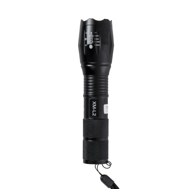 GLOBOSTAR® HANDLAMP 79041 Φακός Χειρός LED 10W 1000lm 5~60° DC 5V με Επαναφορτιζόμενη Μπαταρία Li-ion 3.7V 1x18650 3000mAh IP20 Ψυχρό Λευκό 6000K - CREE XML2-T6 Chip - Μ13.5 x Π4 x Υ4cm - 1 Χρόνο Εγγύηση