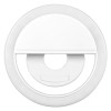 GloboStar® 79042 Selfie Ring Light LED SMD 2W 200 lm Λευκό Σώμα με Ενσωματωμένη Επαναφορτιζόμενη Μπαταρία 500mAh & Καλώδιο Φόρτισης Micro USB Ψυχρό Λευκό 6000 K για Κινητό Τηλέφωνο και Tablet Φ8.5 x Υ2.5cm