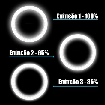 GloboStar® 79043 Selfie Ring Light LED SMD 2W 200 lm Μαύρο Σώμα με Ενσωματωμένη Επαναφορτιζόμενη Μπαταρία 500mAh & Καλώδιο Φόρτισης Micro USB Ψυχρό Λευκό 6000 K για Κινητό Τηλέφωνο και Tablet Φ8.5 x Υ2.5cm