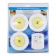 GloboStar® 79044 Φωτιστικά Νυκτός Μπαταρίας LED COB 6W 600lm με Timer & Ασύρματο Χειριστήριο RF - ΣΕΤ 3 Τεμαχίων Ψυχρό Λευκό 6000K