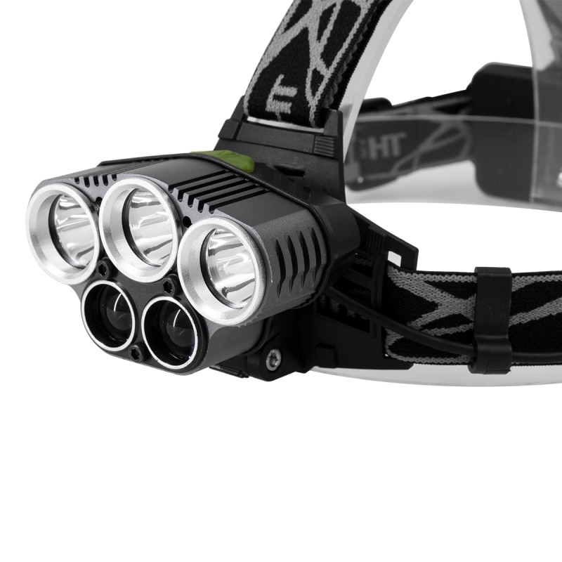 GloboStar® 79058 Φακός Κεφαλής Επαναφορτιζόμενος LED CREE XML2-T6 Chip 50 Watt 5000lm με 2 x 18650 Μπαταρίες 5200mAh Ψυχρό Λευκό 6000K