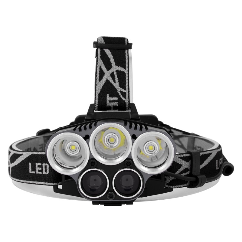 GloboStar® 79058 Φακός Κεφαλής Επαναφορτιζόμενος LED CREE XML2-T6 Chip 50 Watt 5000lm με 2 x 18650 Μπαταρίες 5200mAh Ψυχρό Λευκό 6000K