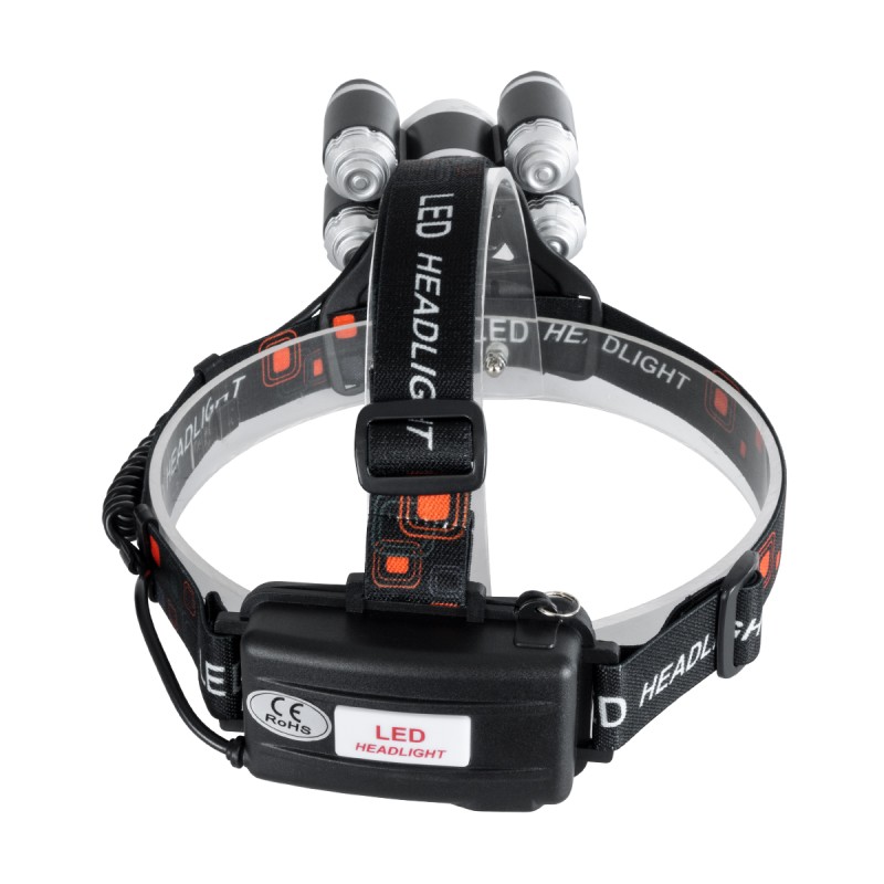 GloboStar® 79059 Φακός Κεφαλής Επαναφορτιζόμενος LED CREE XML2-T6 Chip 30 Watt 2000lm με 2 x 18650 Μπαταρίες 5200mAh Ψυχρό Λευκό 6000K - Μ9 x Π7.5 x Υ9cm