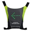 GloboStar® 79070 Γιλέκο Ασφαλείας Φωσφοριζέ Αντανακλαστικό για Ποδηλάτες & Runners με Φωτεινή Σήμανση LED - Ενσωματωμένη Μπαταρία 650mAh DC 5V Επαναφορτιζόμενο με Καλώδιο Τροφοδοσίας USB & Ασύρματο Χειριστήριο -  Μαύρο & Λαχανί Φωσφοριζέ Αδιάβ