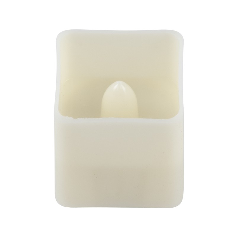 GloboStar® CANDLE 79538 ΣΕΤ 12 x Διακοσμητικά Realistic Κεράκια με LED Εφέ Κινούμενης Φλόγας - Μπαταρίας 12 x CR2032 Θερμό Λευκό 2700K Μπεζ L3.5 x W3.5 x H3.5cm