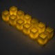 GloboStar® CANDLE 79539 ΣΕΤ 12 x Διακοσμητικά Realistic Κεράκια με LED Εφέ Κινούμενης Φλόγας - Μπαταρίας 12 x CR2032 Θερμό Λευκό 2700K Μπεζ L3.7 x W3.7 x H5.5cm