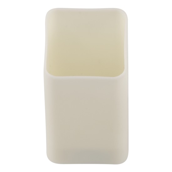 GloboStar® CANDLE 79540 ΣΕΤ 12 x Διακοσμητικά Realistic Κεράκια με LED Εφέ Κινούμενης Φλόγας - Μπαταρίας 12 x CR2032 Θερμό Λευκό 2700K Μπεζ L3.7 x W3.7 x H7.5cm
