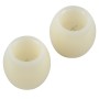 GloboStar® CANDLE 79548 ΣΕΤ 2 x Διακοσμητικά Realistic Κεράκια με LED Εφέ Κινούμενης Φλόγας - Μπαταρίας 2 x CR2032 Μπλε Μπεζ D6 x H5cm