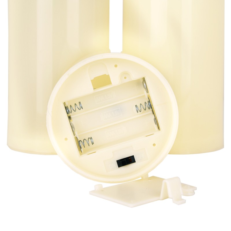 GloboStar® 79551 ΣΕΤ 3 Διακοσμητικών Realistic Κεριών με LED - Μπαταρίας & Ασύρματο Χειριστήριο IR Ψυχρό Λευκό 6000K Dimmable