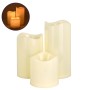GloboStar® 79552 ΣΕΤ 3 Διακοσμητικών Realistic Κεριών με LED - Μπαταρίας & Ασύρματο Χειριστήριο IR Θερμό Λευκό 3000K