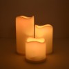 GloboStar® 79552 ΣΕΤ 3 Διακοσμητικών Realistic Κεριών με LED - Μπαταρίας & Ασύρματο Χειριστήριο IR Θερμό Λευκό 3000K Dimmable