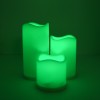 GloboStar® 79553 ΣΕΤ 3 Διακοσμητικών Realistic Κεριών με LED - Μπαταρίας & Ασύρματο Χειριστήριο IR Πολύχρωμα RGB Dimmable