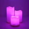 GloboStar® 79553 ΣΕΤ 3 Διακοσμητικών Realistic Κεριών με LED - Μπαταρίας & Ασύρματο Χειριστήριο IR Πολύχρωμα RGB Dimmable