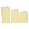 GloboStar® 79556 ΣΕΤ 3 Διακοσμητικών Realistic Κεριών Παραφίνης με LED Εφέ Κινούμενης Φλόγας - Μπαταρίας & Ασύρματο Χειριστήριο IR Πολύχρωμα RGB Dimmable