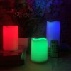 GloboStar® 79556 ΣΕΤ 3 Διακοσμητικών Realistic Κεριών Παραφίνης με LED Εφέ Κινούμενης Φλόγας - Μπαταρίας & Ασύρματο Χειριστήριο IR Πολύχρωμα RGB Dimmable