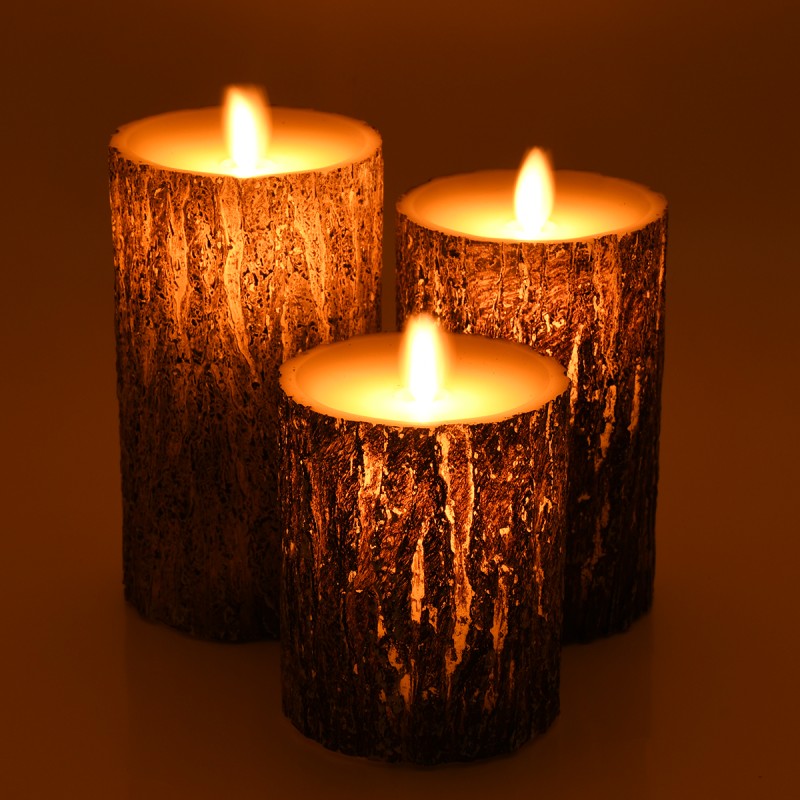 GLOBOSTAR® EVERFLAME 79562 Διακοσμητικό Κερί Παραφίνης με IR Ασύρματο Χειριστήριο LED 0.5W 30lm 120° DC 3.2V με 2xAA Μπαταρίες IP20 Θερμό Λευκό 2700K Dimmable - Μ7.5 x Π7.5 x Υ15cm - Πακέτο 3 Τεμαχίων - 1 Χρόνο Εγγύηση