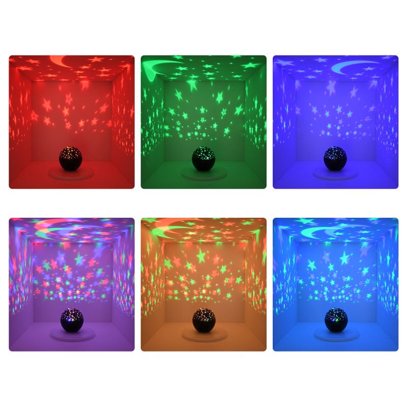 GloboStar® 79599 Επιτραπέζιο Διακοσμητικό Φωτιστικό Ειδικών Εφε NIGHT SKY STARS LED 10W DC 5V 2200mAh Επαναφορτιζόμενο με Bluetooth Speaker - Sound Activated - Καλώδιο Τροφοδοσίας USB και Ασύρματο Χειριστήριο RF 2.4Ghz Πολύχρωμo RGB Dimmable