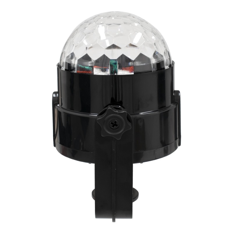 GloboStar® 79601-1 LED Party Disco Μπάλα με Περιστρεφόμενα Φωτορυθμικά Εφέ Πολύχρωμη RGB 15W με Sound Control Activated Εφέ και με Ασύρματο Χειριστήριο AC 230V IP20 Μ11 x Π8.6 x Υ13cm