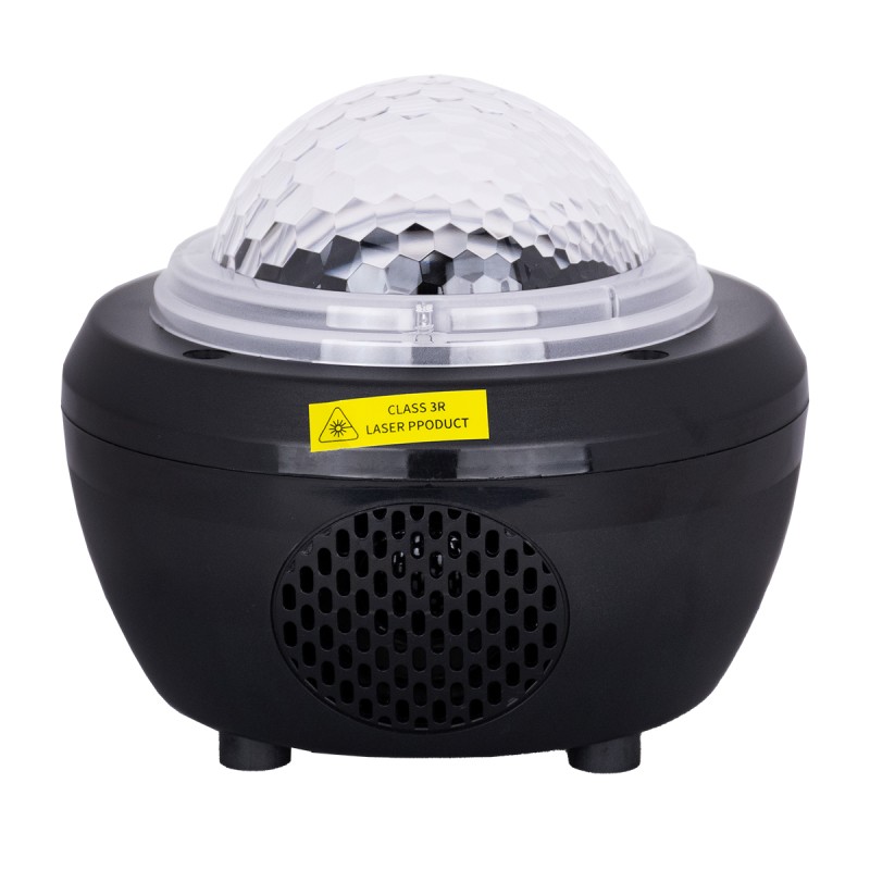 GloboStar® 79603 Μαύρο Επιτραπέζιο Διακοσμητικό Φωτιστικό Ειδικών Εφε NIGHT SKY GALAXY 3D LED 10W DC 5V 2200mAh Επαναφορτιζόμενο με Bluetooth Speaker - Sound Activated - Καλώδιο Τροφοδοσίας USB και Ασύρματο Χειριστήριο RF 2.4Ghz Πολύχρωμo RGB Dimmable