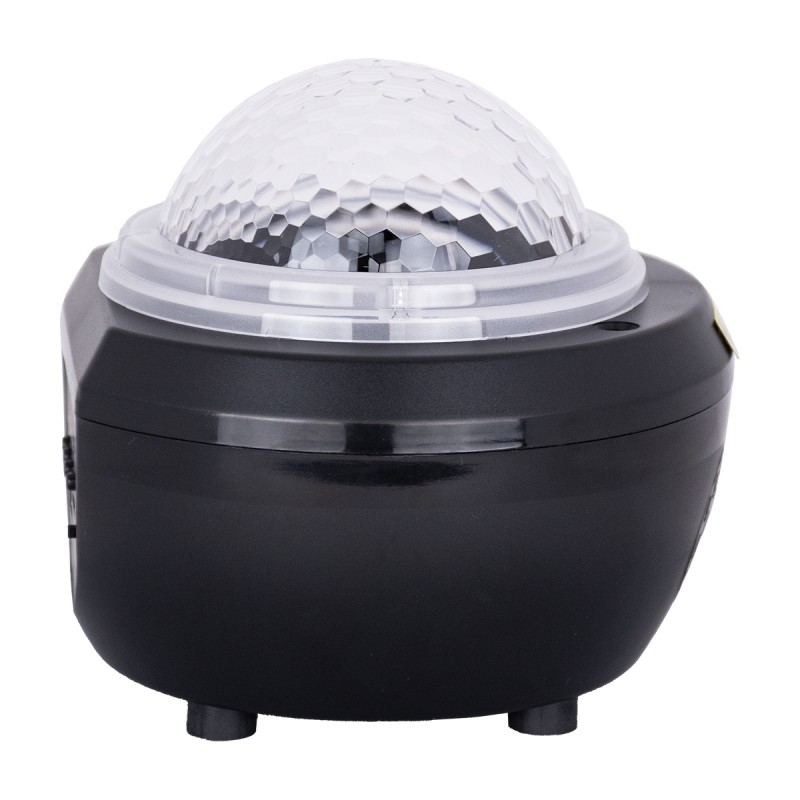 GloboStar® 79603 Μαύρο Επιτραπέζιο Διακοσμητικό Φωτιστικό Ειδικών Εφε NIGHT SKY GALAXY 3D LED 10W DC 5V 2200mAh Επαναφορτιζόμενο με Bluetooth Speaker - Sound Activated - Καλώδιο Τροφοδοσίας USB και Ασύρματο Χειριστήριο RF 2.4Ghz Πολύχρωμo RGB Dimmable
