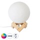 GloboStar® MOON 79606 Επιτραπέζιο Φωτιστικό Πορτατίφ LED 2W 120lm 360° DC 5V IP20 RGBW Dimmable Λευκό Πλαστικό με Μπεζ Ξύλο - Μ12 x Π12 x Υ15cm - 2 Xρόνια Εγγύηση GloboStar® MOON 79606 Μοντέρνο Επιτραπέζιο Φωτιστικό Πορτατίφ LED 2W 120lm 360° DC 5V - Εναλλαγή Φωτισμού μέσω Τηλεχειριστηρίου - Dimmable - RGBW - Φ12 x Υ15 - Λευκό