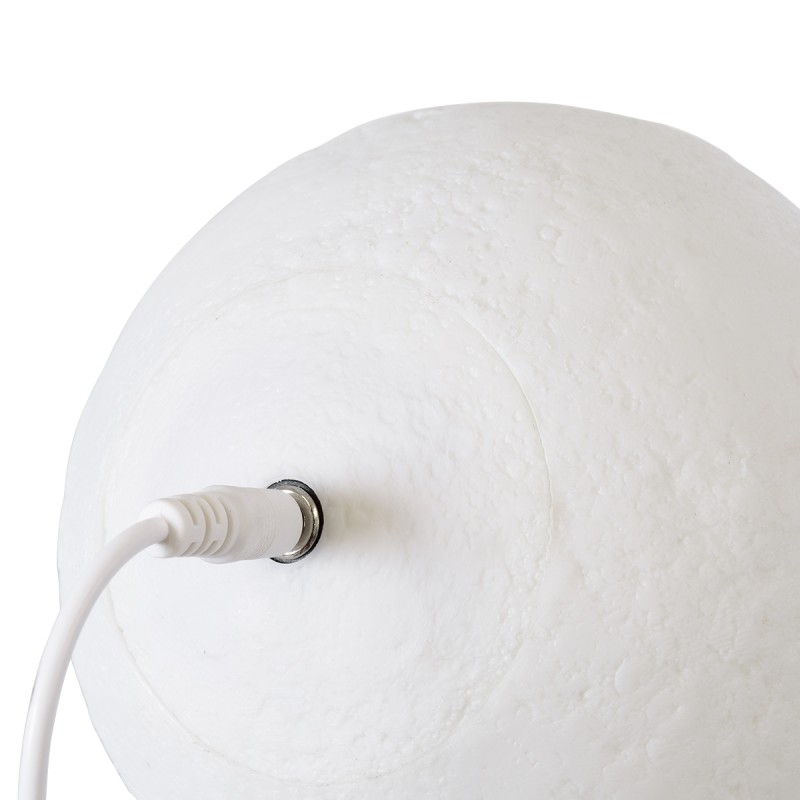 GloboStar® MOON 79606 Μοντέρνο Επιτραπέζιο Φωτιστικό Πορτατίφ LED 2W 120lm 360° DC 5V - Εναλλαγή Φωτισμού μέσω Τηλεχειριστηρίου - Dimmable - RGBW - Φ12 x Υ15 - Λευκό