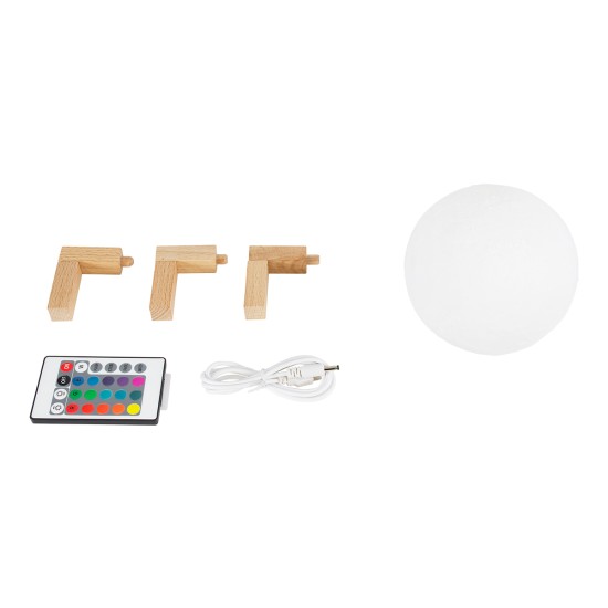 GloboStar® MOON 79606 Επιτραπέζιο Φωτιστικό Πορτατίφ LED 2W 120lm 360° DC 5V IP20 RGBW Dimmable Λευκό Πλαστικό με Μπεζ Ξύλο - Μ12 x Π12 x Υ15cm - 2 Xρόνια Εγγύηση GloboStar® MOON 79606 Μοντέρνο Επιτραπέζιο Φωτιστικό Πορτατίφ LED 2W 120lm 360° DC 5V - Εναλλαγή Φωτισμού μέσω Τηλεχειριστηρίου - Dimmable - RGBW - Φ12 x Υ15 - Λευκό