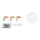 GloboStar® MOON 79606 Επιτραπέζιο Φωτιστικό Πορτατίφ LED 2W 120lm 360° DC 5V IP20 RGBW Dimmable Λευκό Πλαστικό με Μπεζ Ξύλο - Μ12 x Π12 x Υ15cm - 2 Xρόνια Εγγύηση GloboStar® MOON 79606 Μοντέρνο Επιτραπέζιο Φωτιστικό Πορτατίφ LED 2W 120lm 360° DC 5V - Εναλλαγή Φωτισμού μέσω Τηλεχειριστηρίου - Dimmable - RGBW - Φ12 x Υ15 - Λευκό