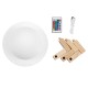 GloboStar® MOON 79608 Επιτραπέζιο Φωτιστικό Πορτατίφ LED 2W 120lm 360° DC 5V IP20 RGBW Dimmable Λευκό Πλαστικό με Μπεζ Ξύλο - Μ15 x Π15 x Υ13.5cm - 2 Xρόνια Εγγύηση GloboStar® CRONUS 79608 Μοντέρνο Επιτραπέζιο Φωτιστικό Πορτατίφ LED 2W 120lm 360° DC 5V - Εναλλαγή Φωτισμού μέσω Τηλεχειριστηρίου & Αφής - Dimmable - RGBW - Φ15 x Υ13.5 - Λευκό